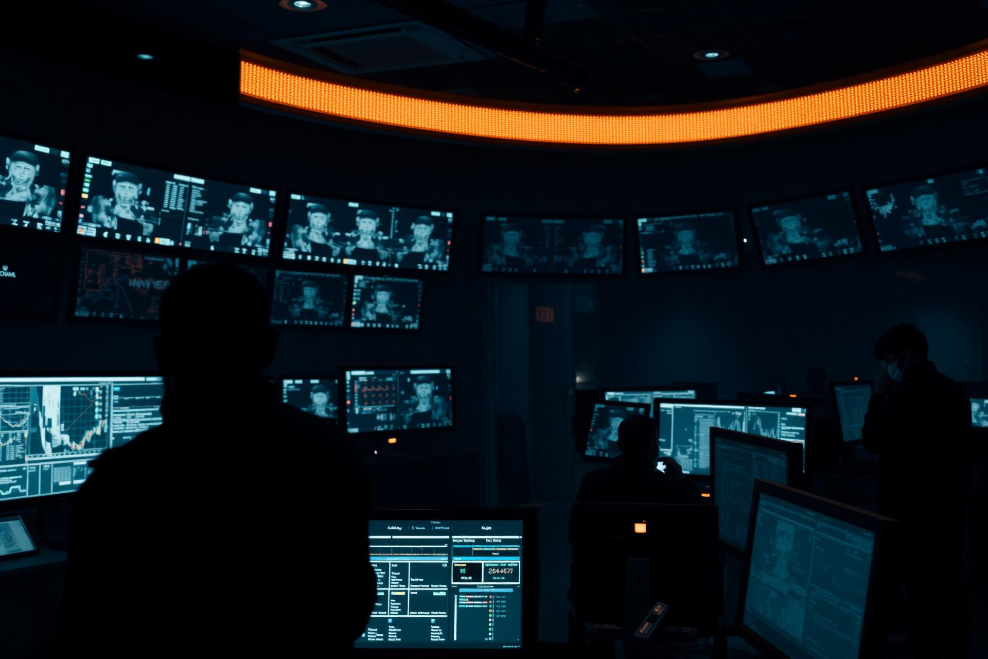 Premium beveiligings-controlekamer 's nachts